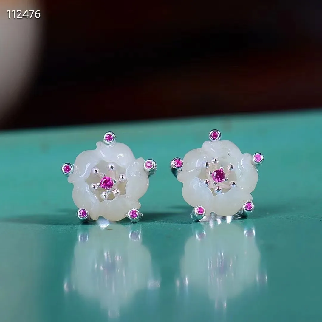 

Женские серьги с цветком лотоса, из серебра 100% пробы