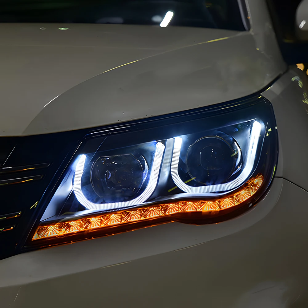 

High Quality Double U Style Projector Lens LED Auto Headlights Assembly For 2009-2012 VW Tiguan Plug and Play Car Accessories
