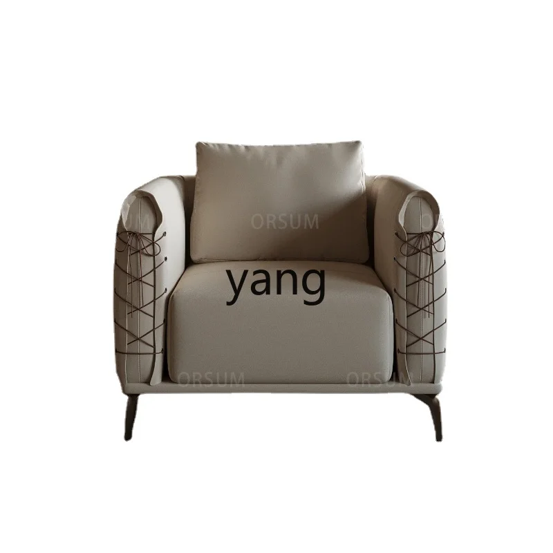 Yjq Single Leisure Sofa Genuine Leather Fabric Original Designer Complete Light Luxury and Simplicity Hardware