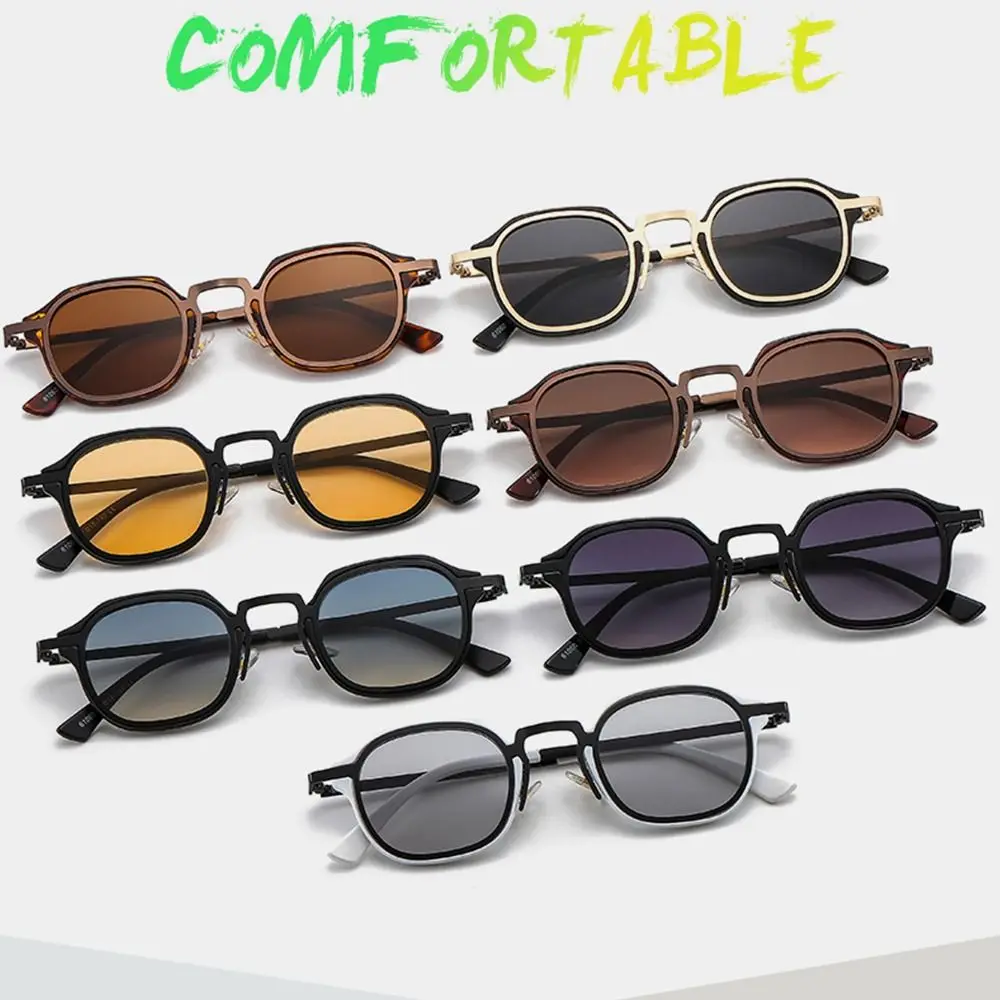 Metal Frame Small Square Sunglasses Fashion Y2K UV400 Protection Driving Sun Glasses Punk Shades for Women & Men