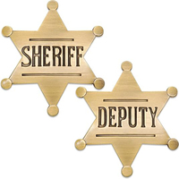 Sheriff Badge Deputy Sheriff Badge, Metal Brooch Police Badges Pin Western Cop Star Badge Old West Prop for Kids, Adult