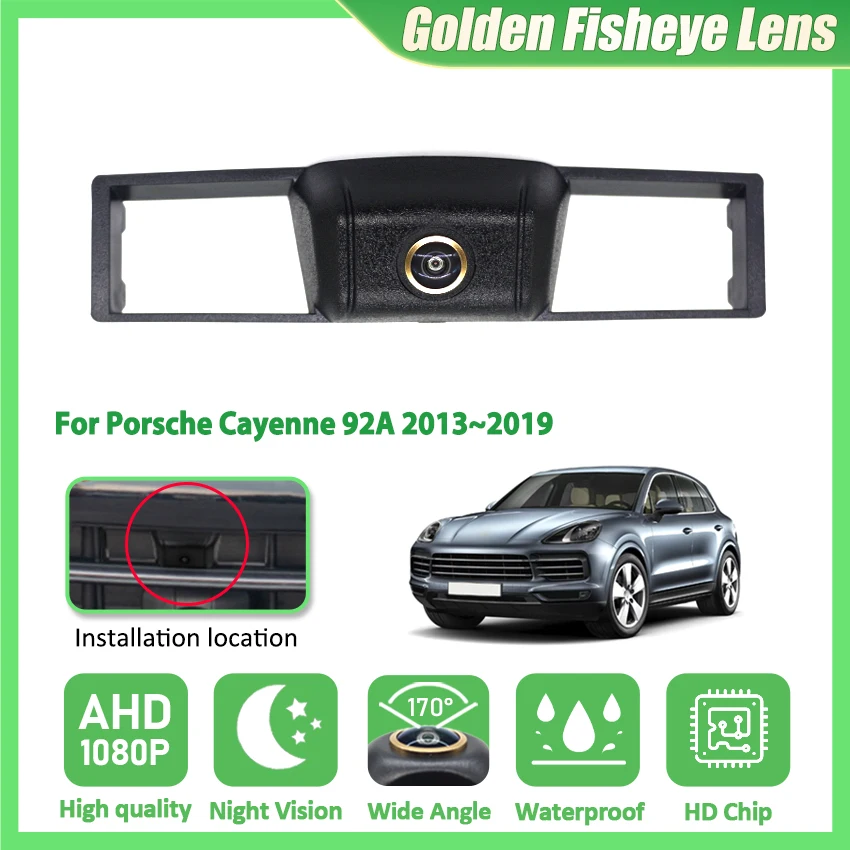 

HD CCD AHD 1080P 170 ° Камера переднего вида для Porsche Cayenne 92A 2013 ~ 2019 объектив «рыбий глаз» ночного видения положительная парковочная камера