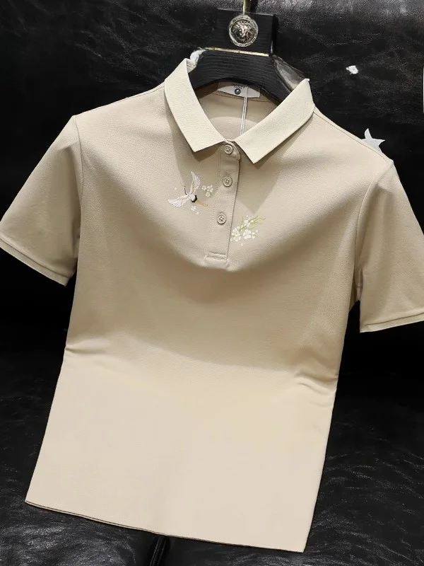

Мужская молодежная футболка Slim Fit с коротким рукавом, летняя новинка, с анималистическим принтом, отложным воротником, в американском стиле, модная