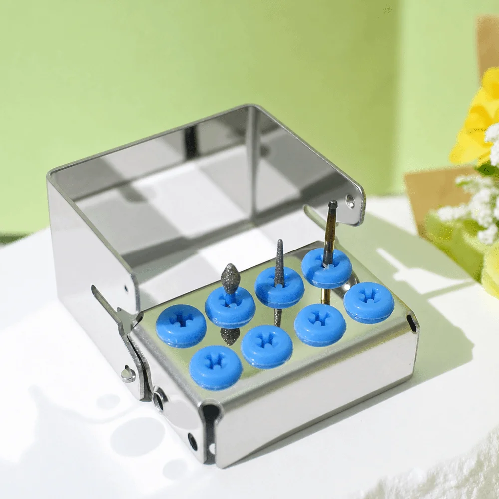 Stainless Steel Dental Burs Holder 8/12/30 Holes 135℃ Autoclavable Endo File Disinfection Box Lab Tools Sterilizable
