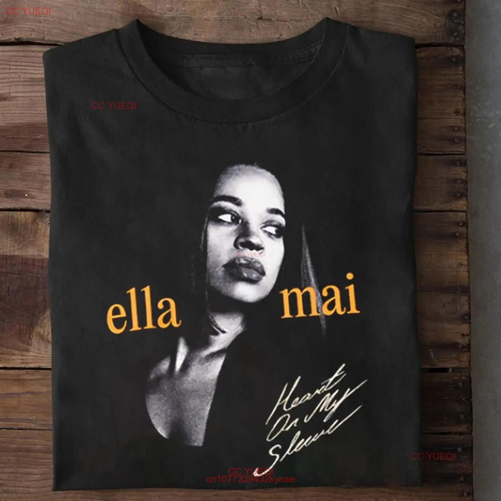 Новая популярная Черная Женская рубашка Ella Mai с сердцем на моем рукаве в подарок для фанатов 4H780