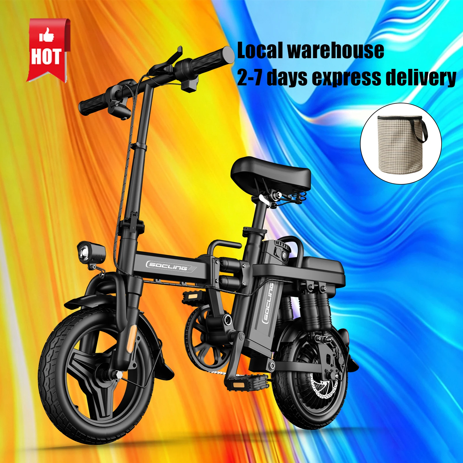 14 In Foldable Electric Bicycle-G11, MAX 20MPH, 330 Pound Load-bearing Capacity, 48V Lithium Battery, Range Of Approximately 18-28+ Miles In Padel Assist, Portable Folding Design, Outdoor Cycling Exercise, Urban Commuting Travel, Adult Gifts image 3