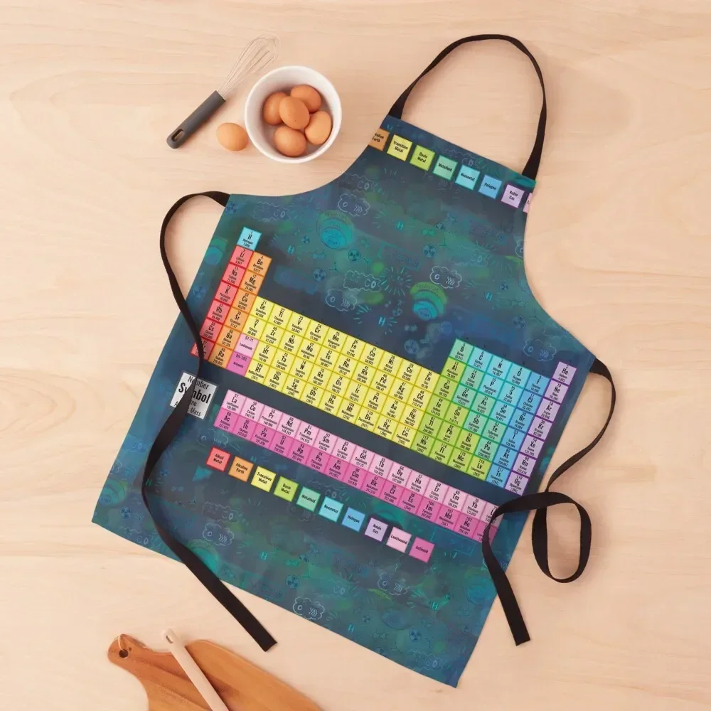 

Accurate Periodic Table of Elements Blackboard Sketch Apron Women's carpenter christmas kitchen Apron