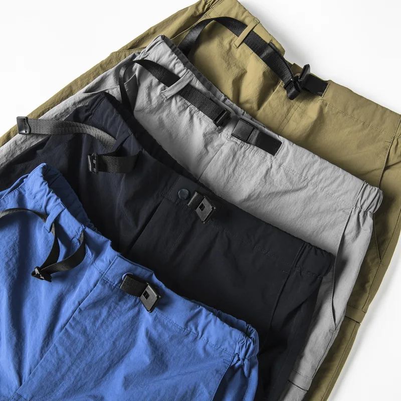 

Lightweight Qui-Dry Multi-ket Workwear orts Faionable Urban Sle Youth Casual Pants Mid-Waist Straight Leg Summer