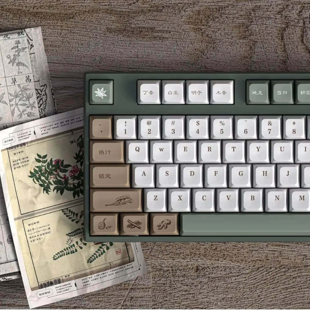 Compendium of Materia Medica Five-sided sublimation PBT keycaps QSA Highly minimalist PBT material Full set of mechanical keyboa