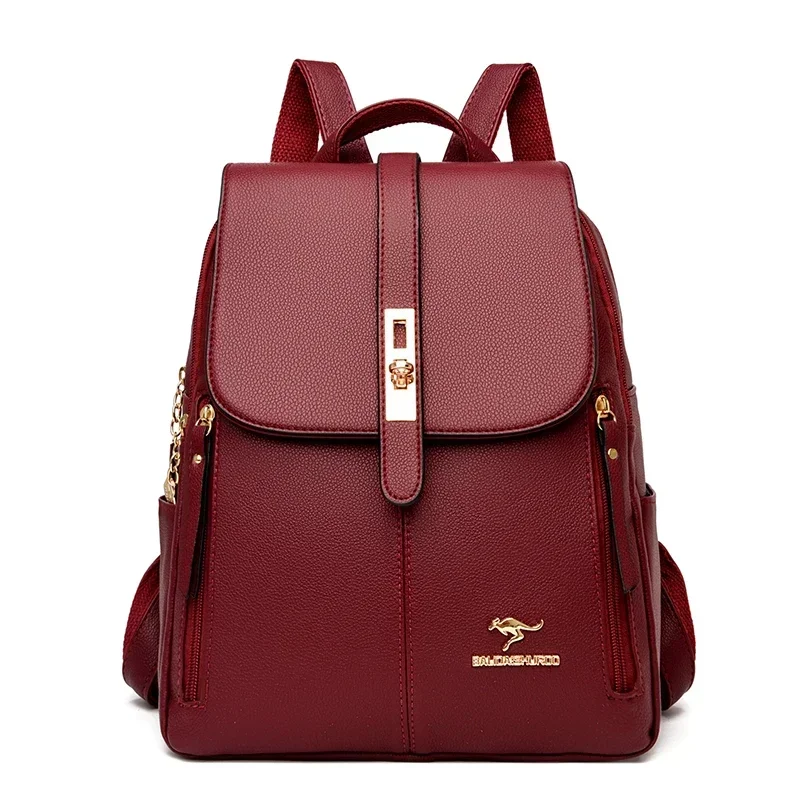 VANDERWAH Frauen Rucksack mit großer Kapazität, hochwertiges Leder, Vintage-Taschen für Frauen, Schultaschen, Reiserucksack, Damen-Rucksack, Rucksack 6