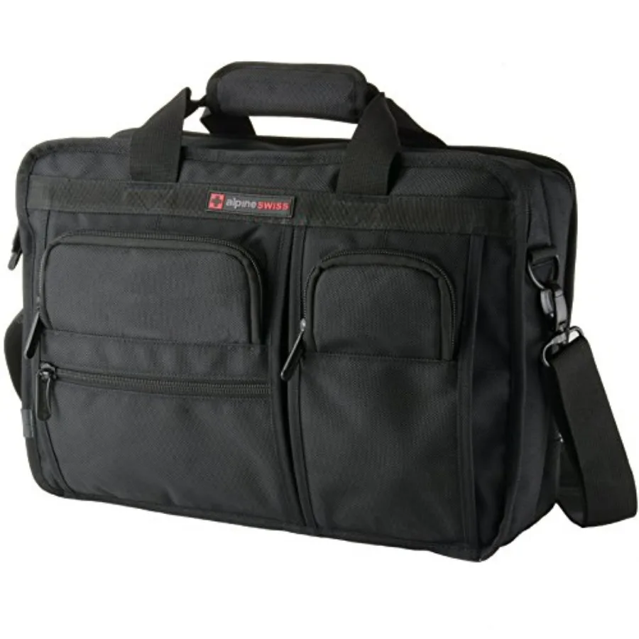 

Alpine Swiss Conrad Messenger Bag 15.6 Inch Laptop Briefcase with Tablet Sleeve