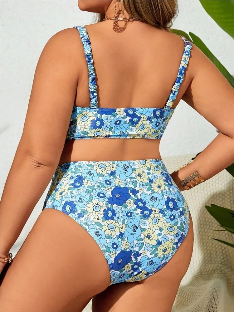 L-4XL Plus Size Bikini Women Push Up Large Size Swimsuit 2026 Summer Mujer Big Size Tummy Control Swimwear Oversized Bikini Sets image 2