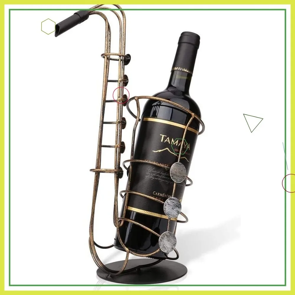 

Creative Saxophone Wine Rack, Metal Bottle Holder for Home Decor and Gifts