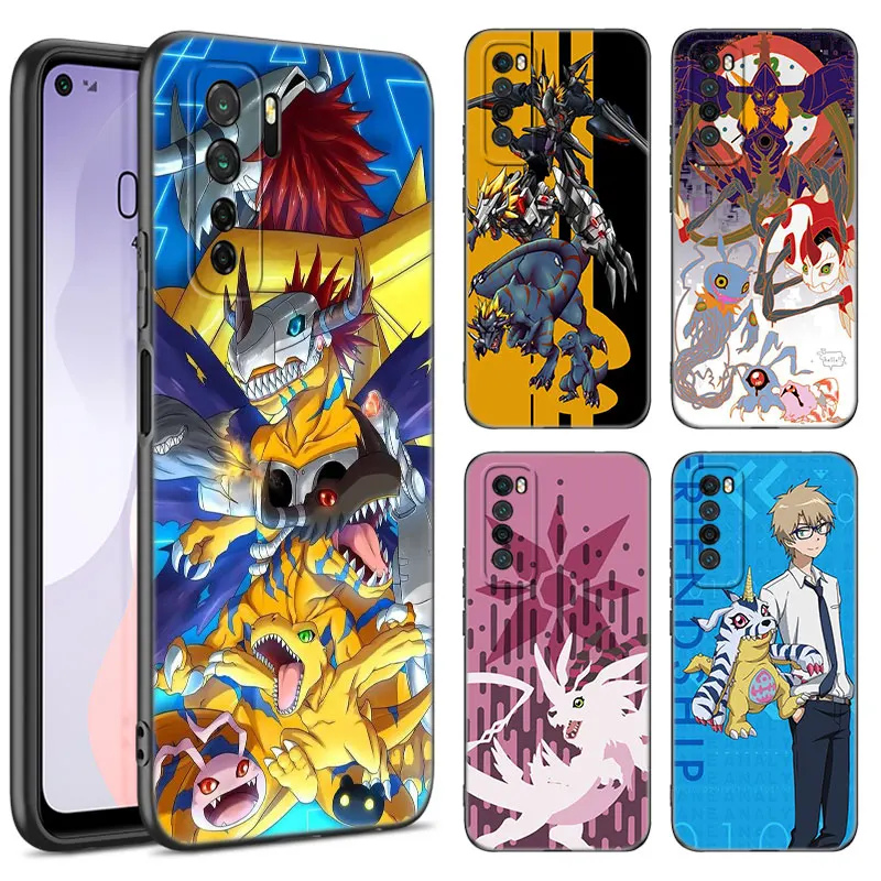 Anime D-Digimon Adventure Black Phone Case For Huawei Nova 11 12 Ultra 9 10 SE Pro 11E 11i 12i Y70 Plus Y60 Y61 Y71 Y72 Y90 Y91