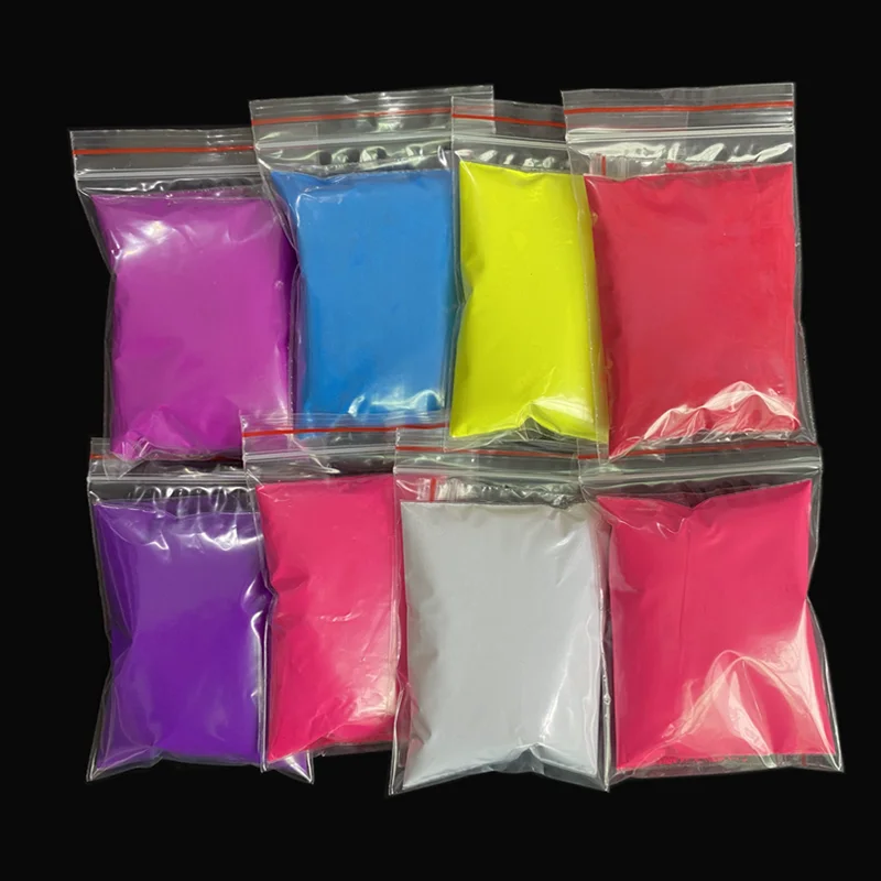 Poudre de Pigment de phosphore Fluorescent, mélange de 8 couleurs, pour vernis à ongles, peinture et impression, décorations d'ongles, 80 grammes = 8x10g