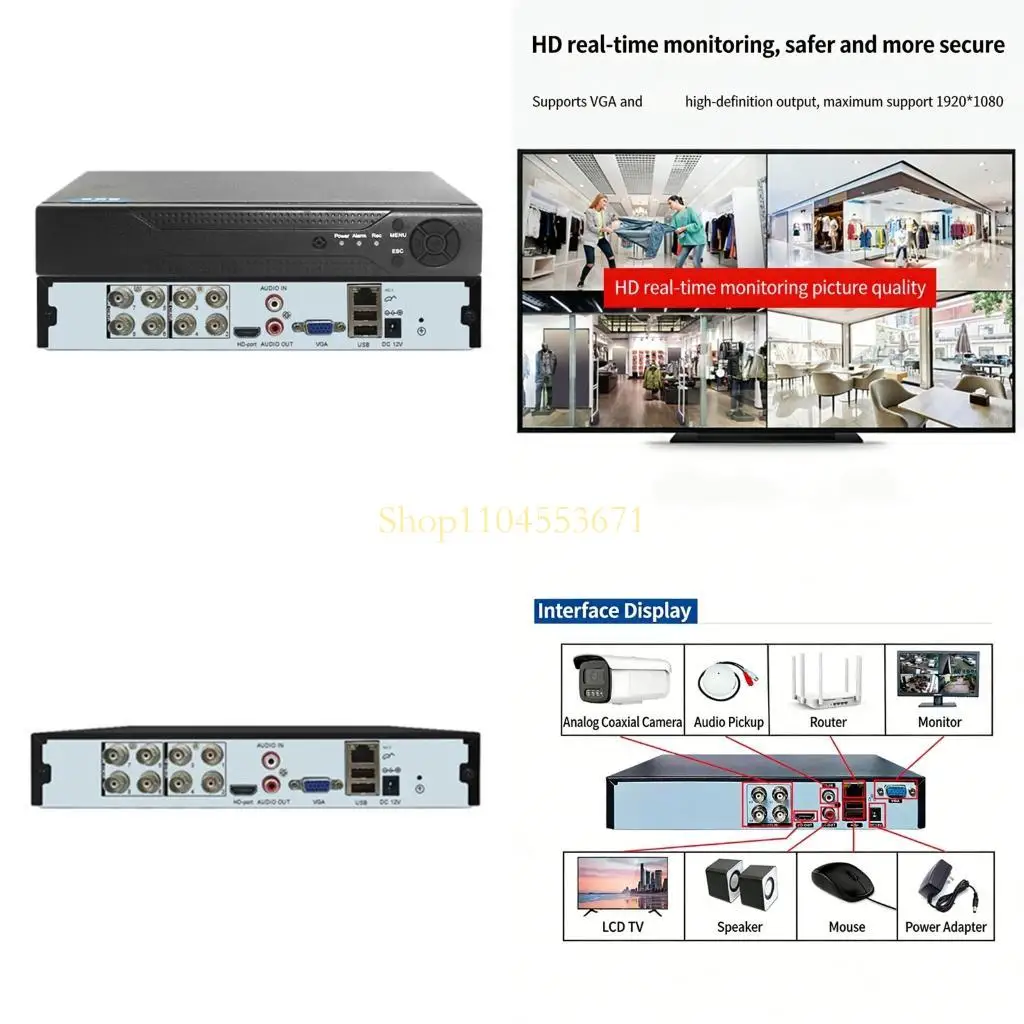 Best Seller 8 Input Channel CCTV DVR Metal Case With VGA Output Networking Connection Analog Digital Video Recorder Accessories