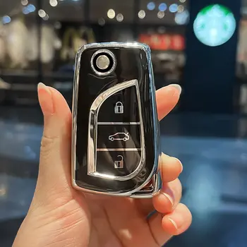 Pouzdro na klíče od auta TPU, skořepina, přívěsek na klíče pro Toyota Auris Corolla Reiz Avensis Verso Yaris Aygo Rav4 Scion TC IM Forturner Hilux 2016 8 nejlepší prodej Pouzdro na klíčenku Toyota - №4