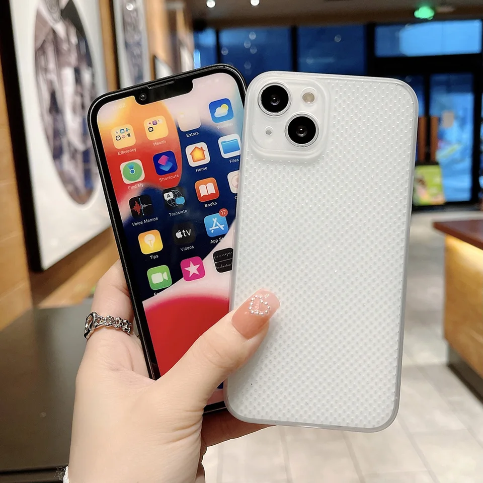 Funda de silicona hueca con disipación de calor y ventilación para iPhone 17 Pro Air 15 14 13 12 Mini 11 16 Pro Max Plus 18 4