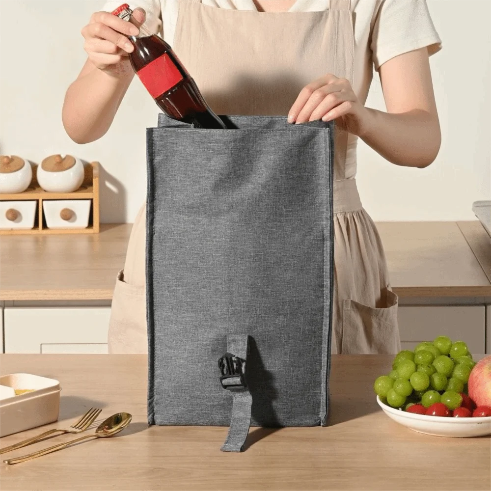 

Lightweight Insulated Lunch Bag Adjustable Shoulder Strap Large Capacity Lunch Box Oxford Cloth Portable Thermal Bag Students