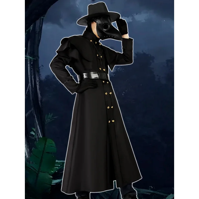 

Plague Doctor Cosplay Costume Halloween Adult Medieval Bird Beak Doctor Outfit Gothic Cosplay Full Set