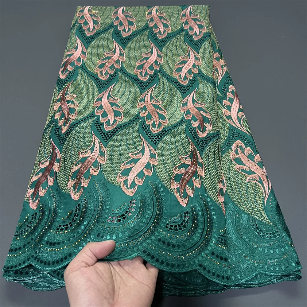 

High Quality Nigerian African Lace Fabric for Wedding Dresses - Embroidered Tulle Cotton Damask, Premium Bridal Material 5Yards