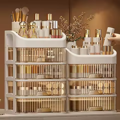 1pc Multi-layer Makeup Storage Box,Cosmetics Storage For Skin Care,Eyeshadow,LotionsLipstick,Great For Dresser,Bathroom,Bedroom