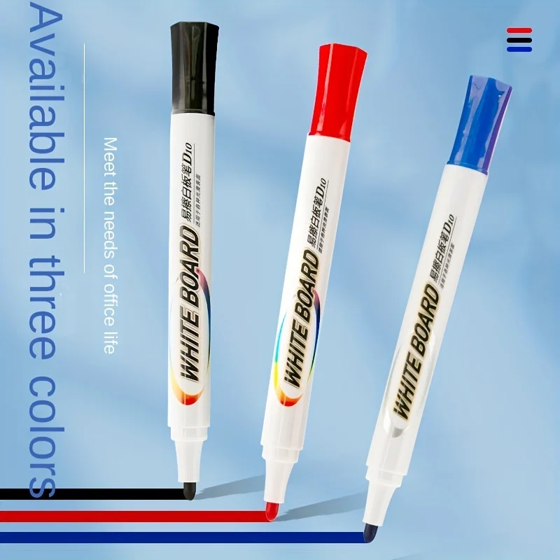

M&G 10pcs Erasable Whiteboard Marker D10 Single Tip Office Conference Marker Erasable Whiteboard Marker Blue/Black/Red