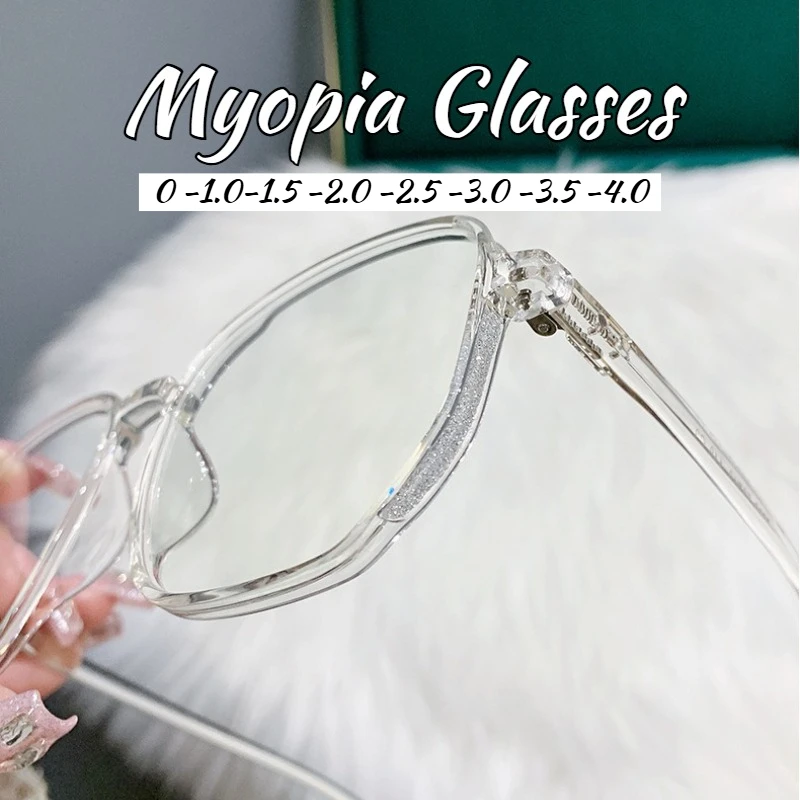 

Neutral Fashion Polygonal Large Frame Myopia Glasses Fashionable and Unique Design Blue Light Blocking Myopia Glasses -3.5-4.0