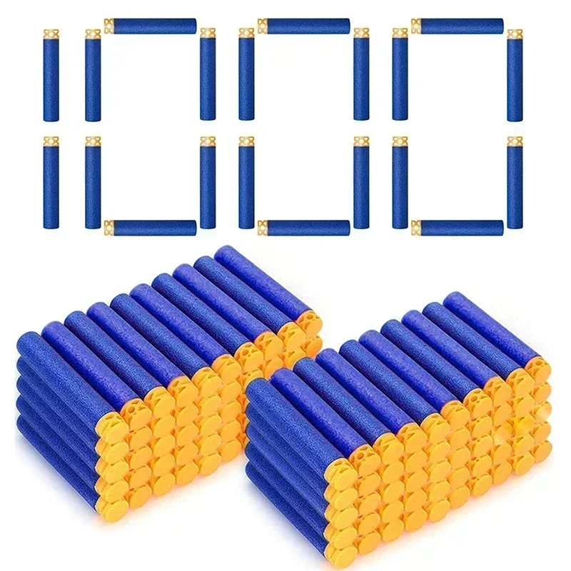 1000-50pcs Blue Hollow Darts Refill Foam Bullets Ammo For  N-Strike Elite Blasters Gun,7.2cm