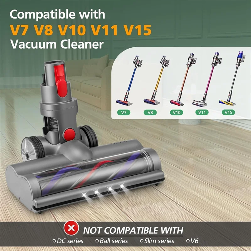 A24P Per Dyson V7 V8 V10 V11 V15 Cordless Stick Aspirapolvere Con Fari A LED Rullo Spazzola Per Pavimenti Testa di Ricambio
