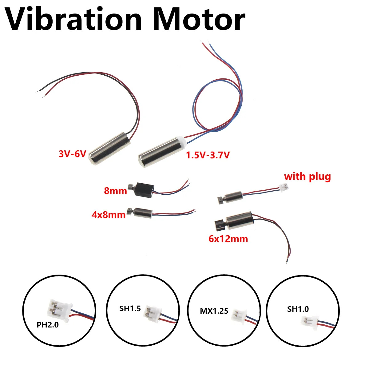 DC 1.5V 3V 3.7V 5V 6V Waterproof Vibration Motor Mini Micro 7MM Coreless Encapsulated Vibrator Beauty Instrument Toy Massager