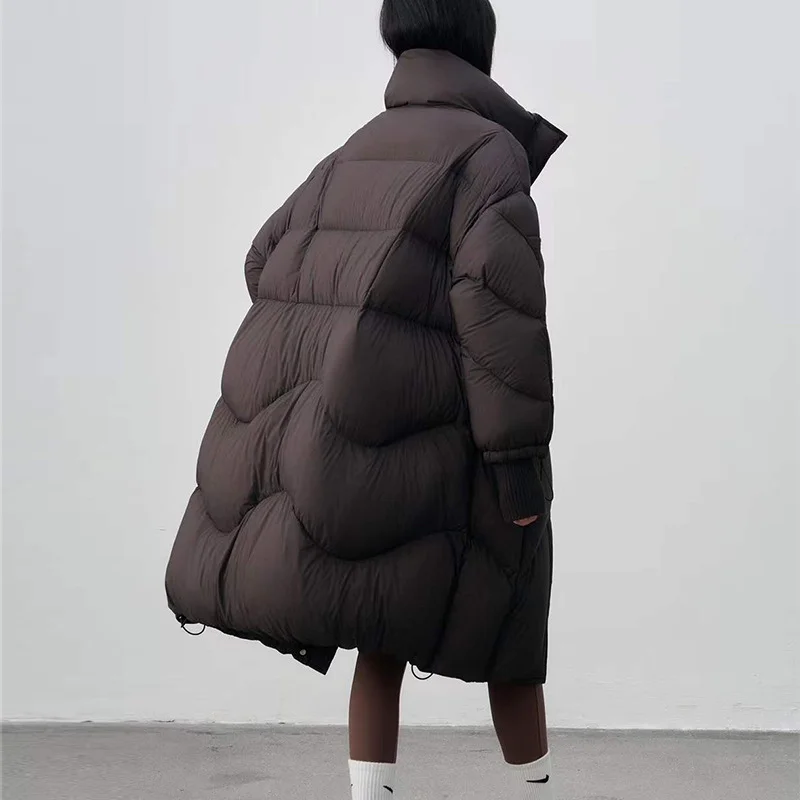 Long Down Jacket for Women 2025 New Style Fashionable Commuter Winter Elegant Casual Oversized Thickened Versatile Coat Trendy