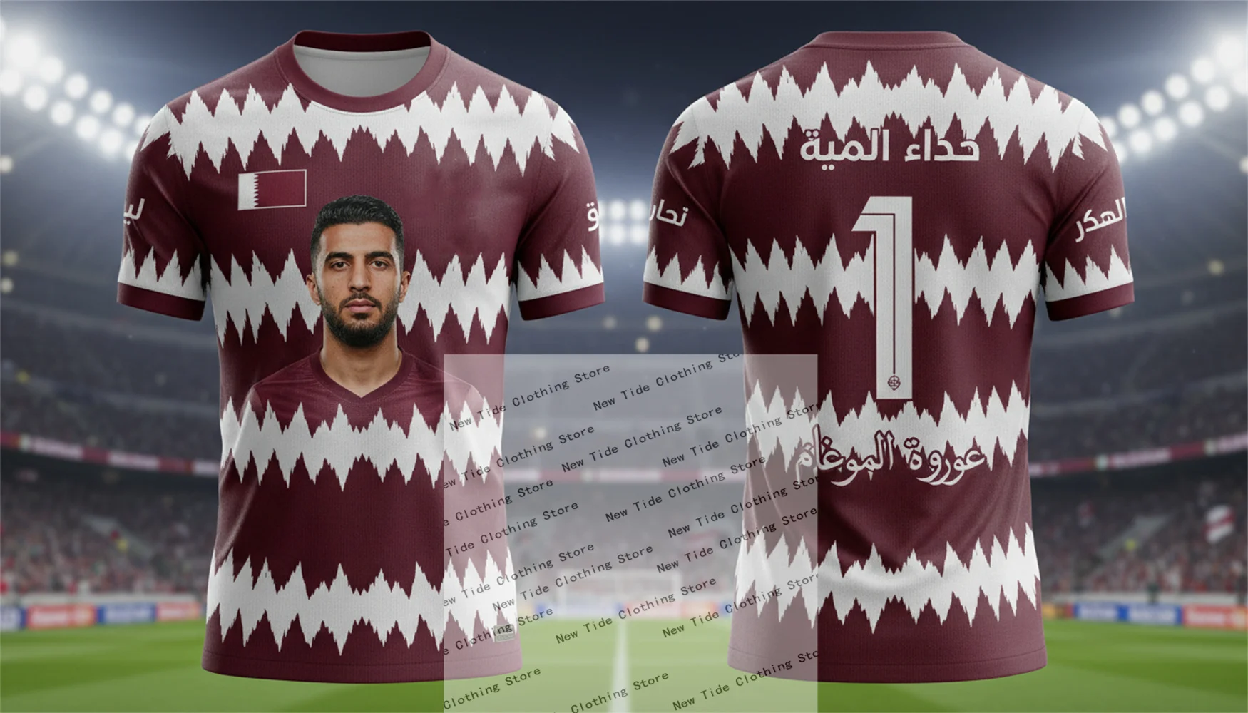 قميص وتي شيرت كرة القدم لكرة القدم لقطر 2026 لمحبي الرجال - مجموعة معدات نمط المعجبين تظهر دعمك والفخر الآن 3 #4