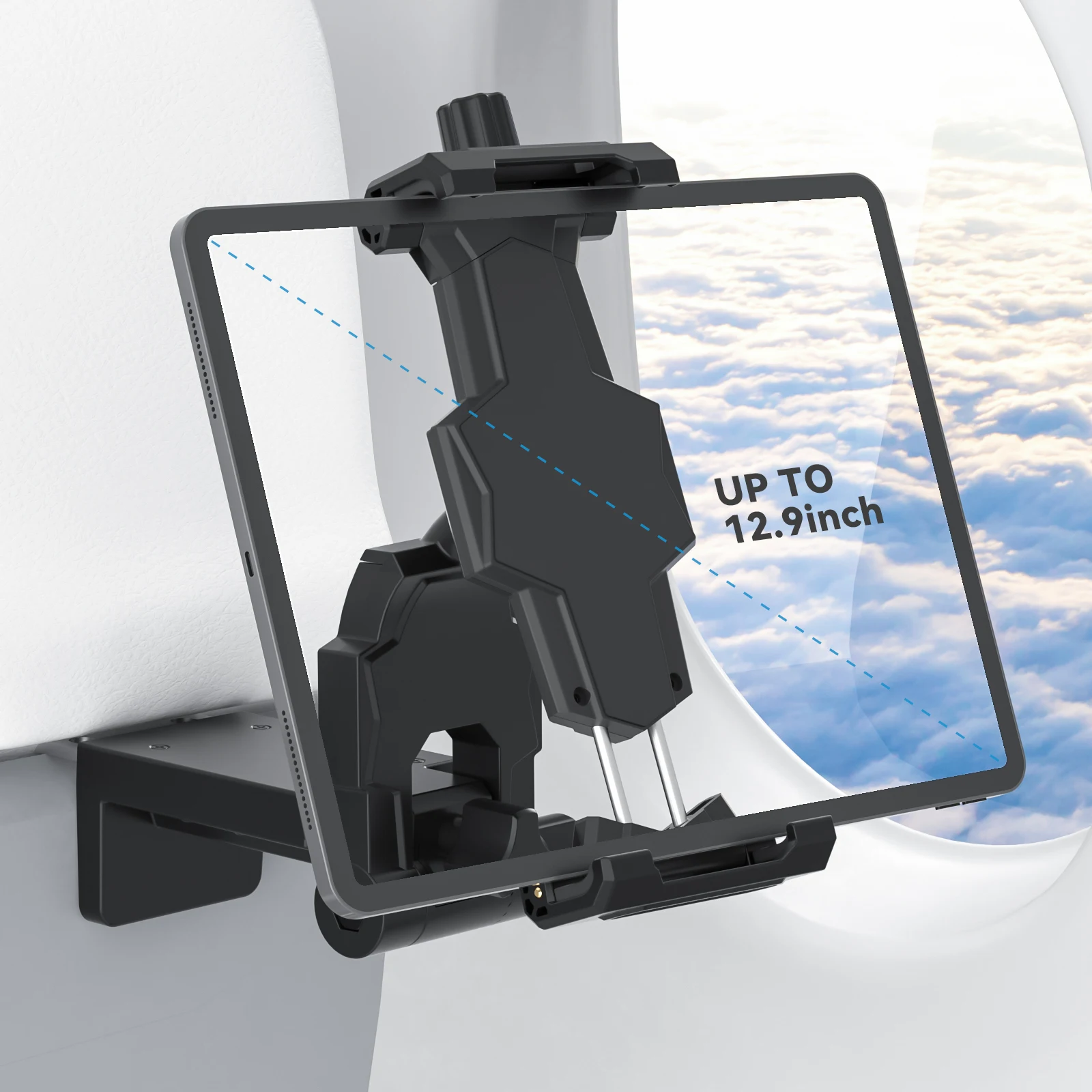 For Airplane Tablet Holder Mount Adjustable Travel Essentials iPad Phone Stand with 360 Degree Rotation Compatible with iPad