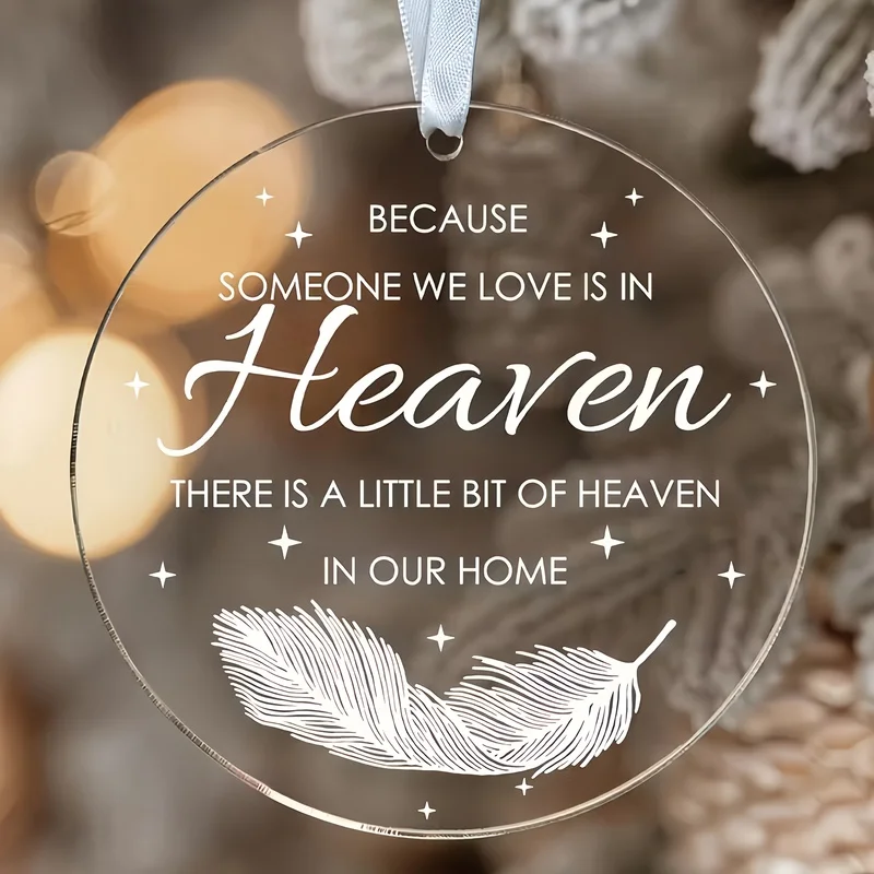 2D Plane，Christmas commemorative decorations：Acrylic feather ornament to commemorate the loss of a loved one - Festival Condolen