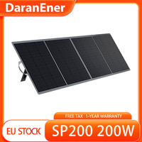 DaranEner SP200 200W Foldable Solar Panel, 22% Optical Conversion Efficiency, IP54 Waterproof, with Adjustable Stand,Foldable