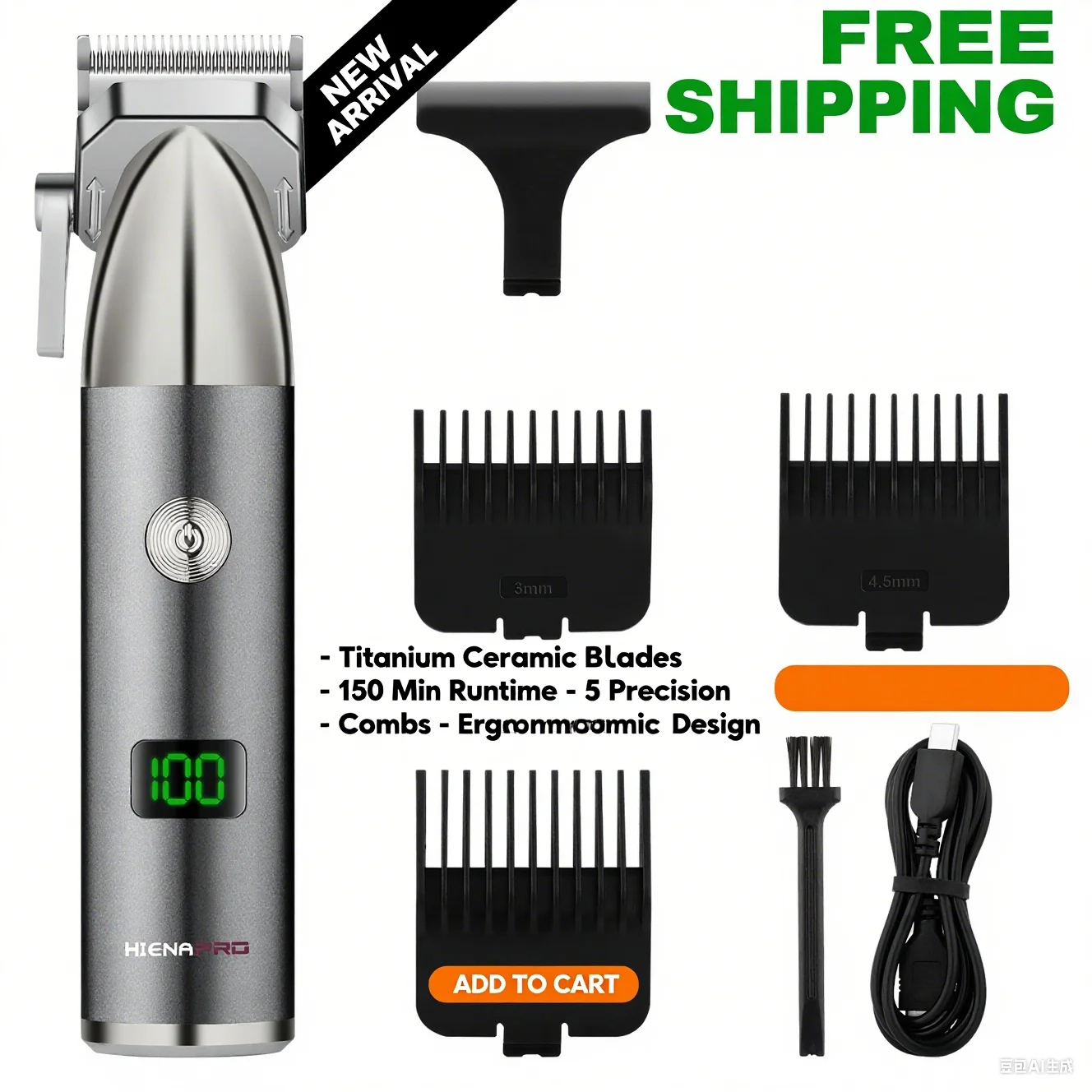 

Electric Hair Clipper Professional Mens Hair Trimmer Baber USB Cordless Hair Machine Hairdressing Cape Set Electric Hair Cutting
