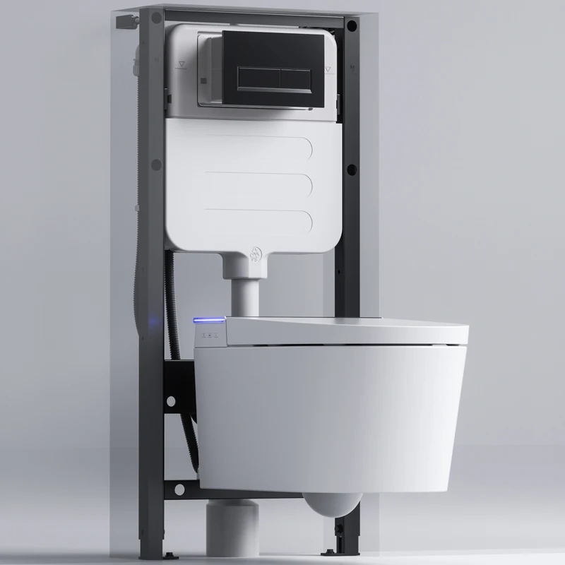 American European Standard Smart Toilet New Design Wall-Hung Ceramic Bathroom Ware Bright White With Elongated Bowl
