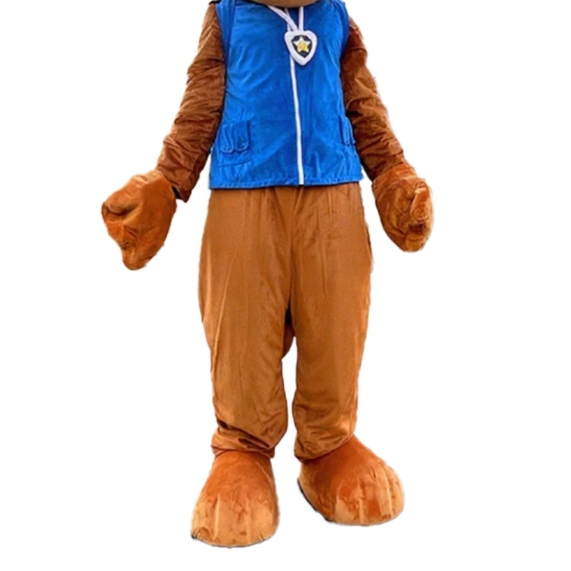 Weißer Hund Maskottchen Kostüm Blauer Hund Cartoon Kostüm Charakter Karneval Weihnachtsfeier Tierkostüm