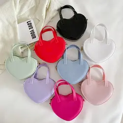 Women's New Mini Crossbody Chain Shoulder Bag Fashion Love Shape Candy Color Jelly Single Shoulder Bag Handbag Women's Satchel