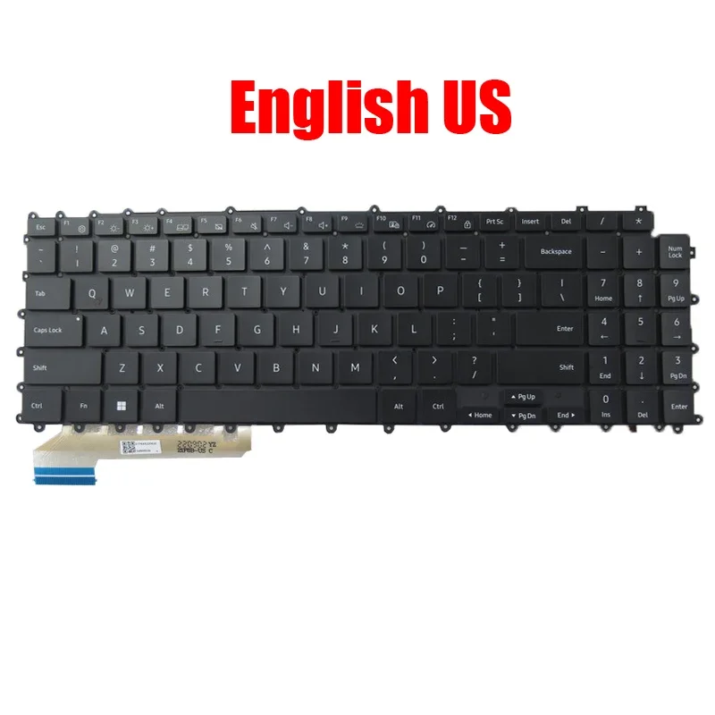 

Laptop Keyboard For Samsung NP960QFG 960QFG English US United Kingdom UK Korea KR With Backlit Black New