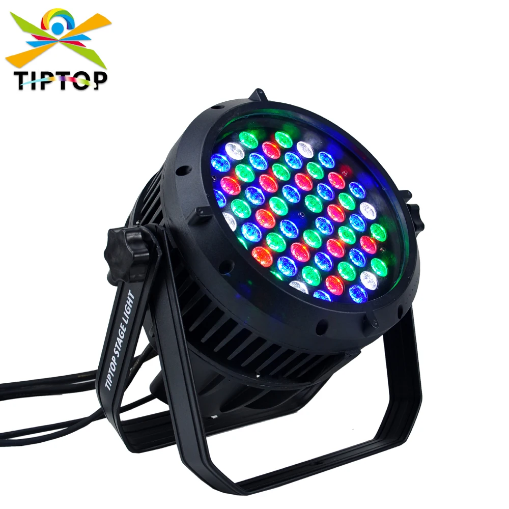 

TIPTOP 54x3w RGBW LED Par 64 Light Waterproof Type,DMX 512,8Channels Led Par Cans,IP 65 Rate Led Stage Light 90V-240V TP-P106A