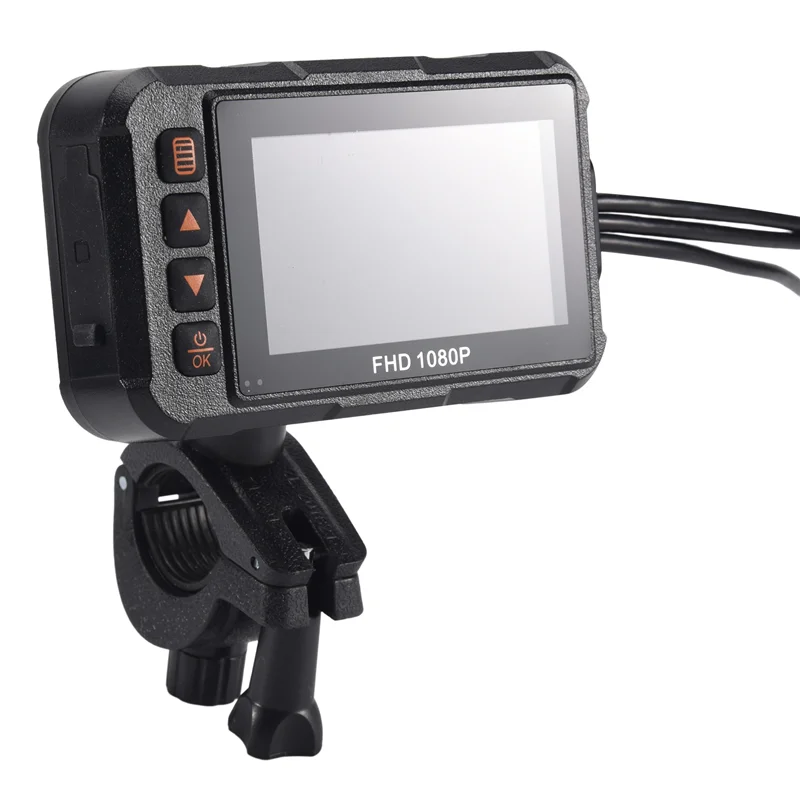 

1080P Waterproof Motorcycle Camera DVR Motorcycle Dashcam 3 Inch Front & Rear Camera Black