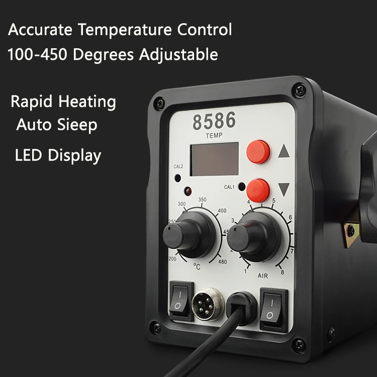 Hot Sellers  Digital Display Heat Gun Soldering Station Soldering Iron Two-in-One Rework Station Hot Air Gun