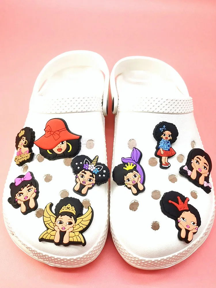 Cute Mexican Girl Shoes Charms Decorations Diy Buckle Accessories Clog Ornaments Fit Women Sandals Slides Adult Kids Party Gift