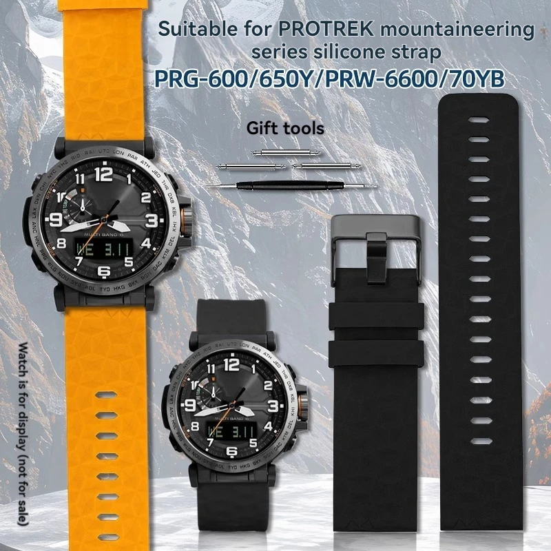 Pulseira de borracha de 24mm para casio PRW-6600 PRG-600/600Y PRG-650/650Y Wachband PRW-6600 GA2000 Pulseira esportiva masculina de silicone à prova d'água