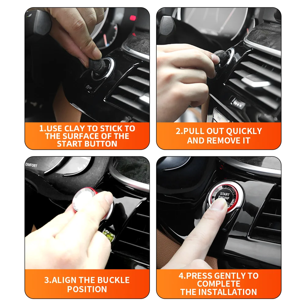 Car Engine START Button Crystal Replace Cover STOP Switch Accessories Decor for BMW F01 F02 F10 F11 F12 2009-2013 5 6 7 Series