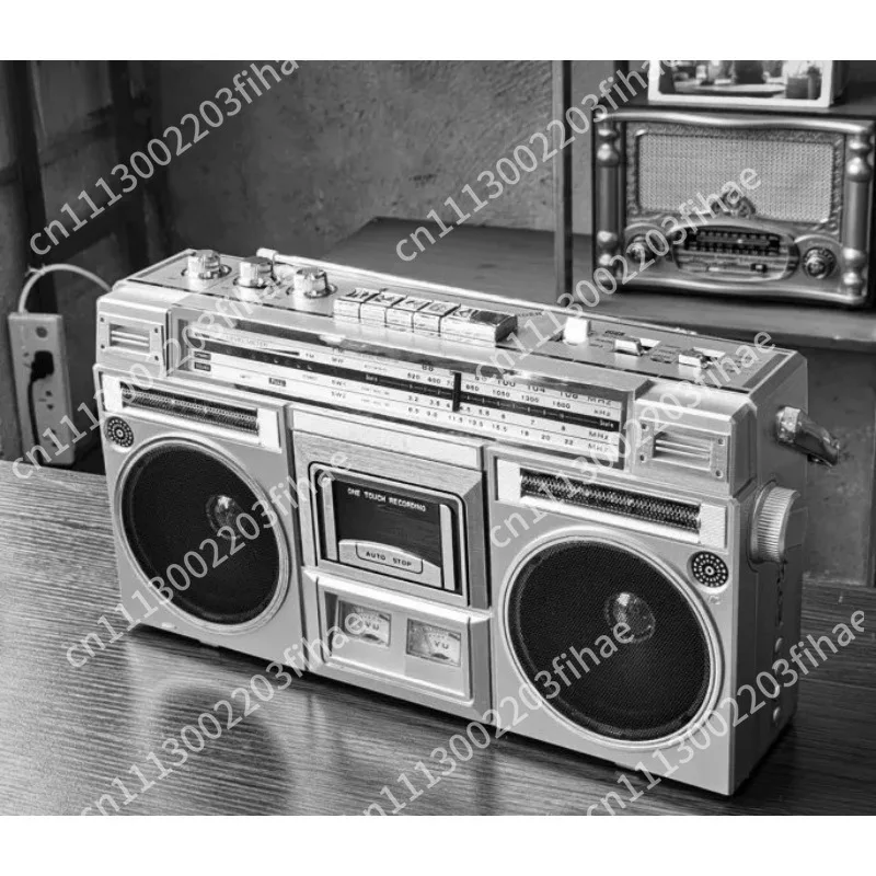 Vintage, nostalgic, stereo, two-channel tape, cassette, radio.