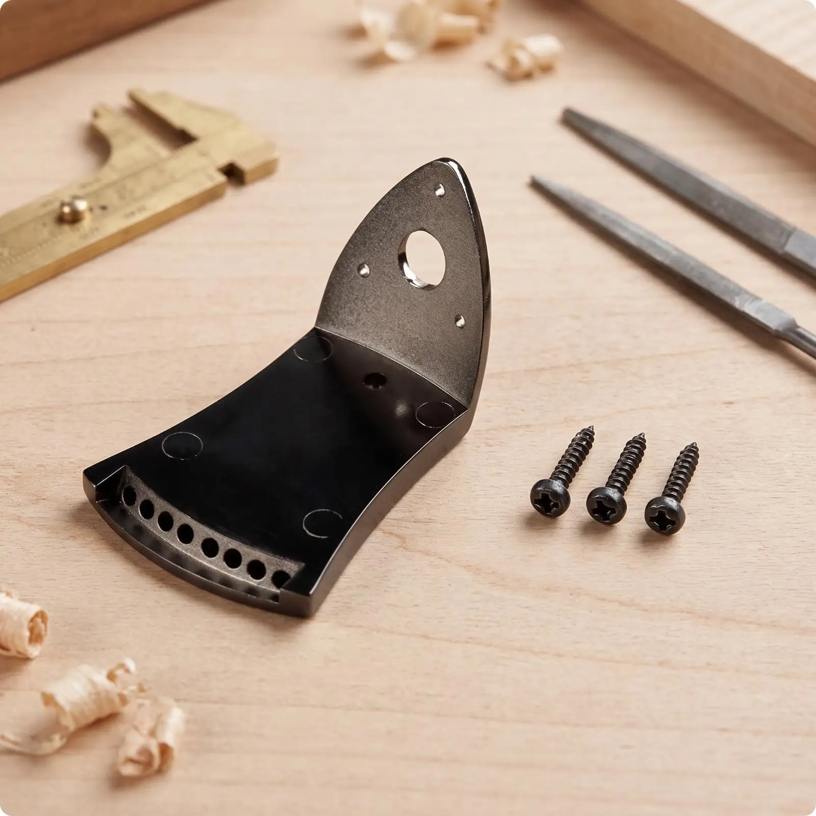 Sturdy Metal Mandolin Bridge Slotted Saddle Curved Body for Optimal String Spacing and Stable Tension on Mandolins