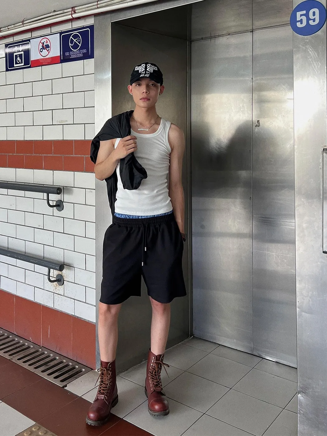 

Bla Silk Cotton Sports orts Men's Summer Cleanfit Casual Five-Quarter Fitn Straight Leg Casual Pants Teenager Faion